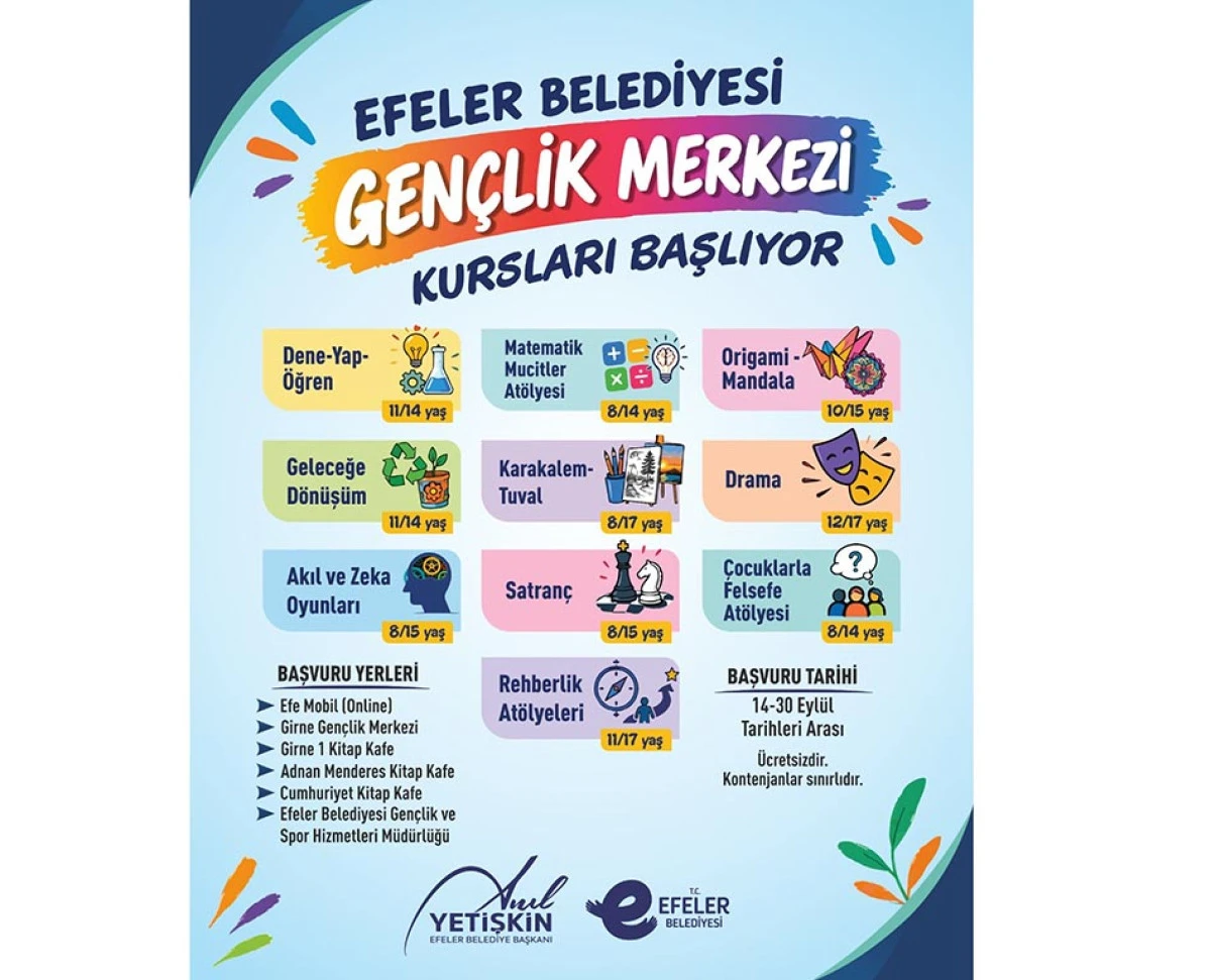 BAŞKAN ANIL YETİŞKİN&rsquo;DEN GEN&Ccedil;LİK ATAĞI: YENİ D&Ouml;NEM KURSLARI BAŞLIYOR