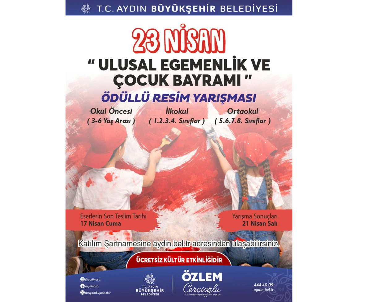 BAŞKAN &Ccedil;ER&Ccedil;İOĞLU&rsquo;NDAN 23 NİSAN TEMALI &Ouml;D&Uuml;LL&Uuml; RESİM YARIŞMASI