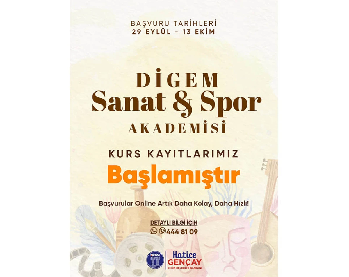 DİDİM BELEDİYESİ DİGEM SANAT VE SPOR AKADEMİSİ&rsquo;NDE KURS KAYITLARI BAŞLADI
