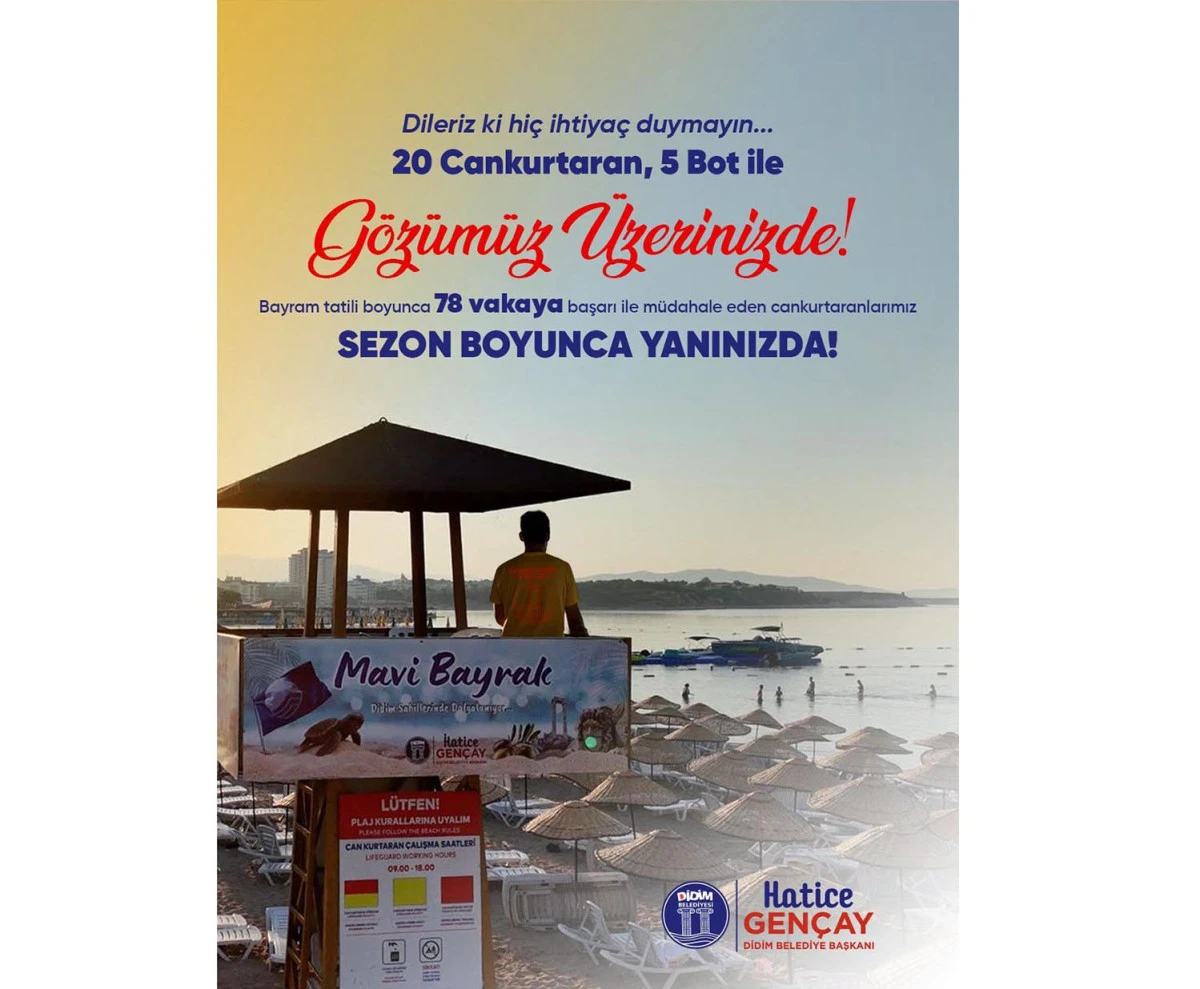 DİDİM BELEDİYESİ SAHİLLERDE G&Uuml;VENLİK N&Ouml;BETİNİ S&Uuml;RD&Uuml;R&Uuml;YOR
