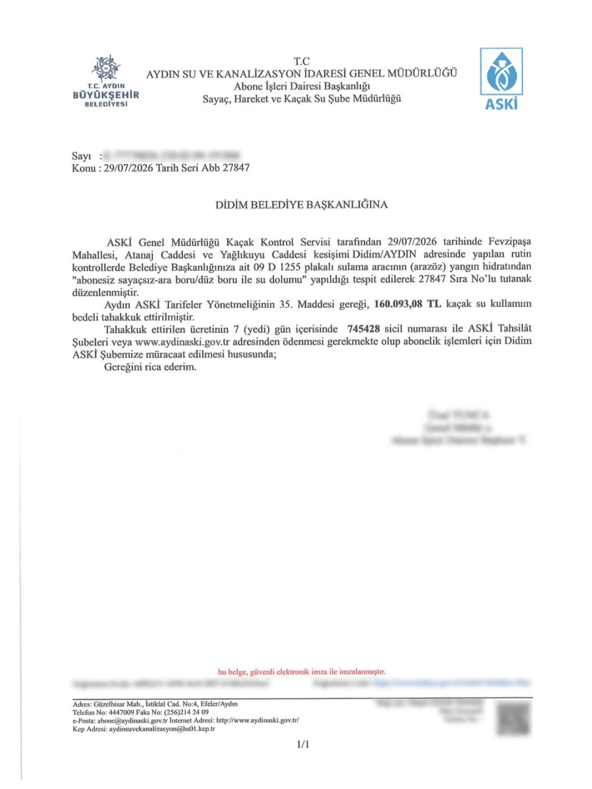 DİDİM BELEDİYESİNDEN KAMUOYUNA DUYURU