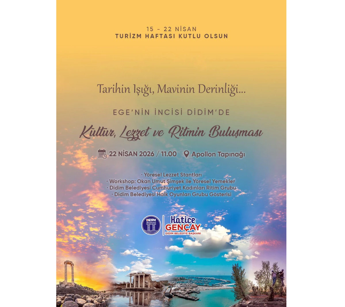DİDİM BELEDİYESİ&rsquo;NDEN TURİZM HAFTASINDA  K&Uuml;LT&Uuml;R, LEZZET VE RİTİM BULUŞMASI