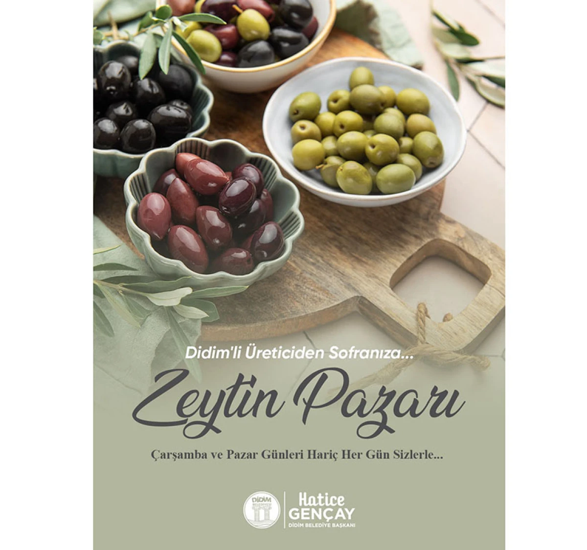 DİDİM BELEDİYESİ&rsquo;NİN HAYATA GE&Ccedil;İRDİĞİ ZEYTİN PAZARI,  28 EYL&Uuml;L&rsquo;DE &Uuml;RETİCİ VE T&Uuml;KETİCİYİ BULUŞTURACAK