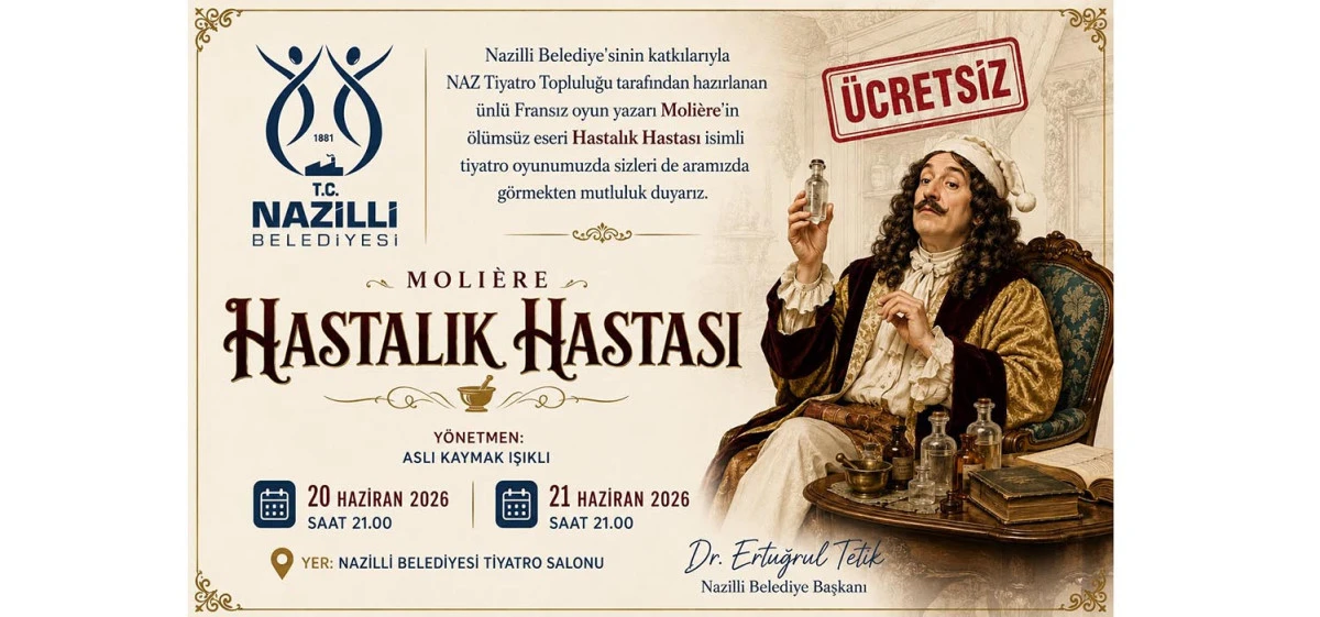 NAZİLLİ BELEDİYESİ&rsquo;NDEN &Uuml;CRETSİZ TİYATRO ETKİNLİĞİ